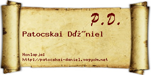 Patocskai Dániel névjegykártya